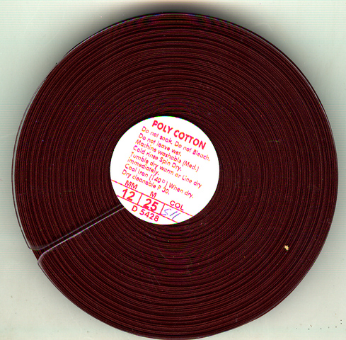 (image for) 25mtr x 12mm Bias Binding Brown Folded