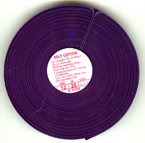 (image for) 25mtr x 12mm Bias Binding Purple Folded