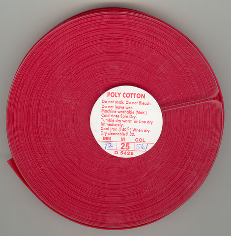 (image for) 25mtr x 12mm Bias Binding Red Folded