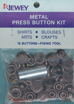 (image for) 10mm Metal Press Button Bronze Kit with Tool (pkt15)