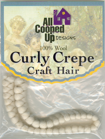 (image for) Curly Crepe Wool Hair; White