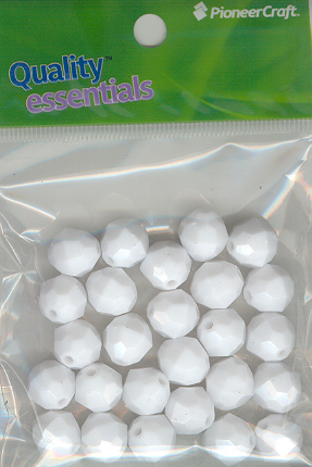 (image for) 12mm Facet White 25grams