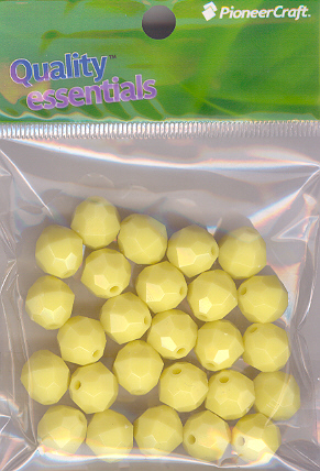 (image for) 12mm Facet Yellow 25grams