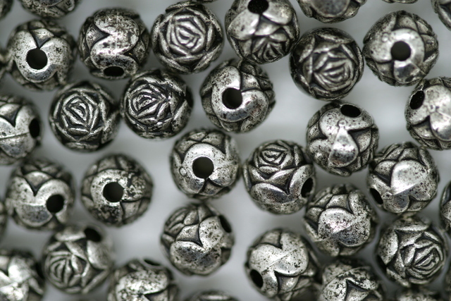 Acrylic Rosebud Beads 6mm