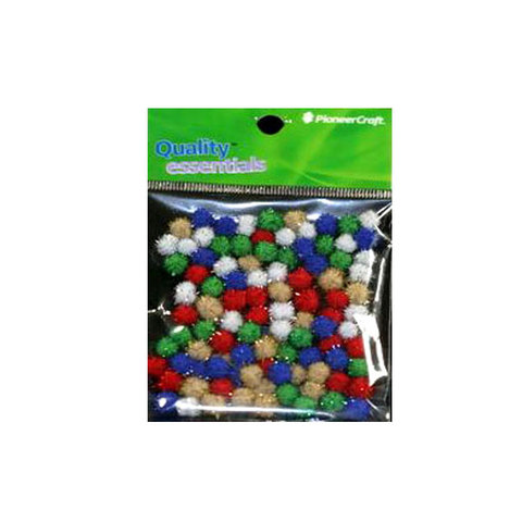 (image for) Glitter Pom Pom 07mm; Multi 100p