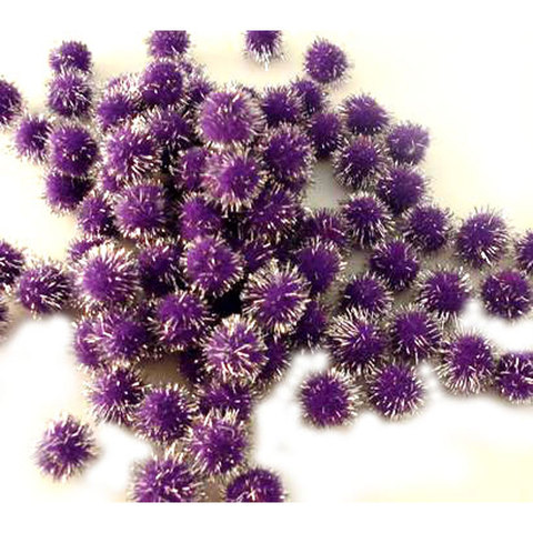 (image for) Glitter Pom Pom 13mm; Purple 100p