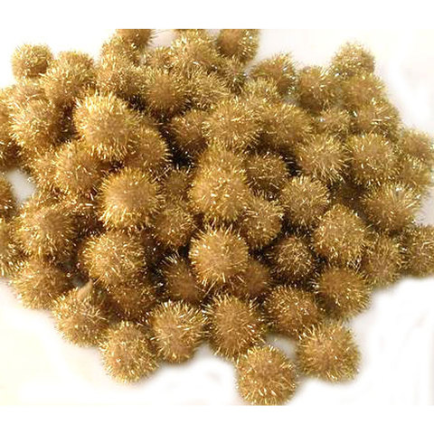 (image for) Glitter Pom Pom 20mm; Gold 100p