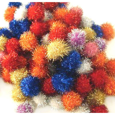 (image for) Glitter Pom Pom 25mm; Multi 100p
