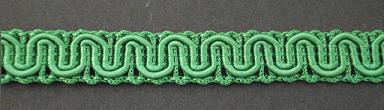 (image for) Furnishing Gimp 15mm wide; Emerald; price is per meter