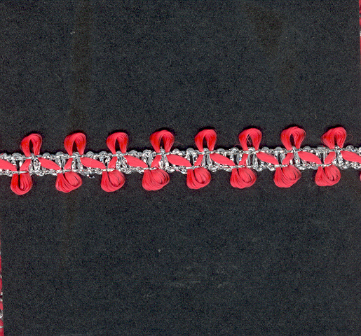 (image for) Glitter Braid per mtr; Scarlet/Silver