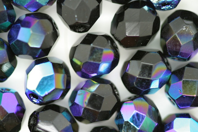(image for) 8mm Faceted Beads Black AB 10 grams