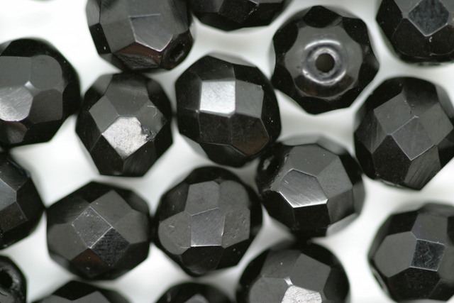(image for) 8mm Faceted Beads Black Op 100g