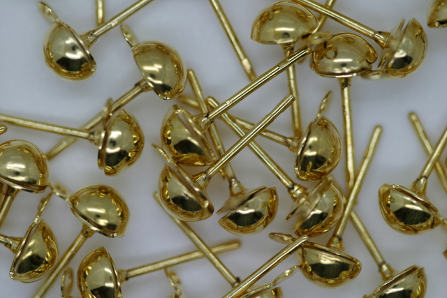 (image for) Ear Post Drop/Stud Gold 6mm 100p
