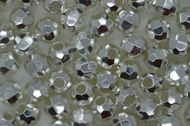 (image for) 4mm Facet Met Silver 25g