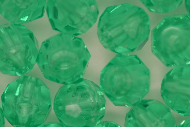 (image for) 10mm Facet Tr Green Aqua 250g