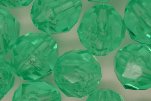 (image for) 12mm Facet Green Aqua 250g