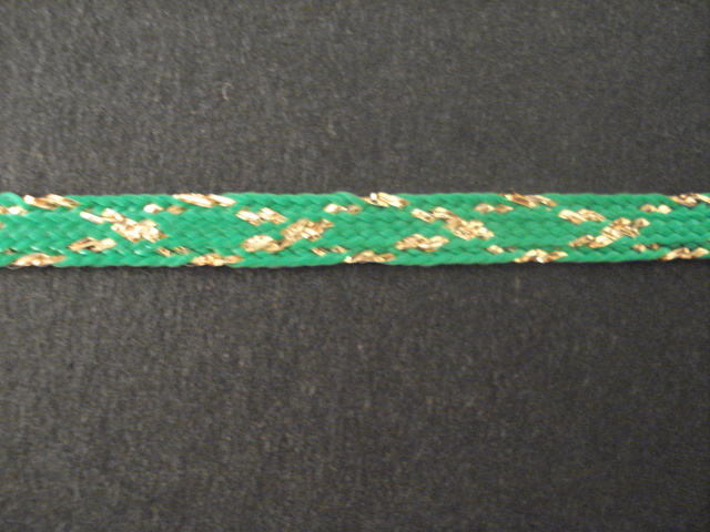 (image for) Glitter Braid per mtr; Gold/Emerald
