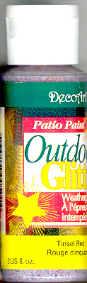 DecoArt Patio Paint, Outdoor Glitter 2oz Tinsel Red DecoArt Patio Paint, Outdoor Glitter 2oz Tinsel Red